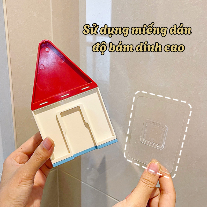 Giá Treo Bàn Chải Đánh Răng , Giá Nhỏ Gắn Tường Không Cần Đục Lỗ, Kèm Cốc Rửa Mặt Tiện Lợi