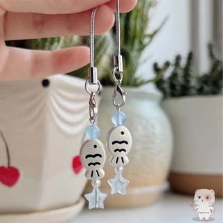 【Chamvn】Móc khóa điện thoại hình trái tim hình sao biển mặt dây chuyền túi xách Little Fresh Girl. hạt cườm