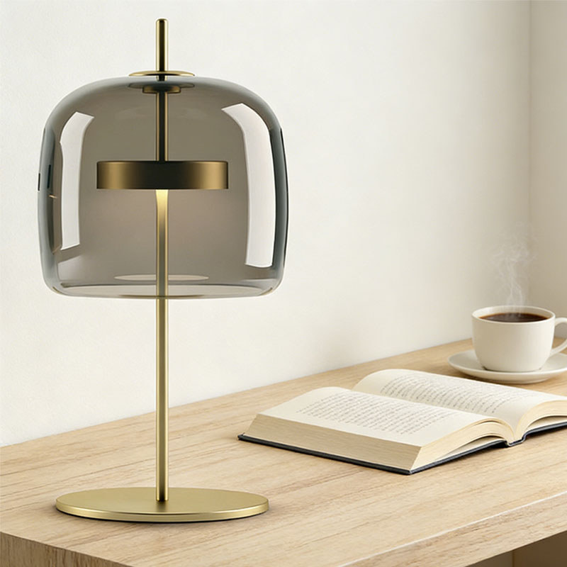 Đèn bàn thủy tinh Bắc Âu, Đèn bàn Led cắm vào phong cách Bauhaus hiện đại, Phòng khách, Học tập, Đèn trang trí quầy Bar