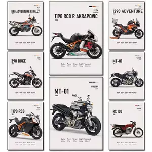Poster xe máy KTM Yamaha | Thương Hiệu Thời Trang Thoáng Mát In Canvas Nghệ Thuật Nhà Phòng Khách Phòng Ngủ Trang Trí Tường Hiện Đại Trang Trí Không Khung