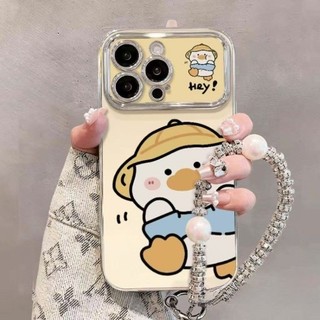 Dành Cho IPhone17 16 15 14 13 12 11 ProMax X XSMax Dễ thương mũ vàng vịt cửa sổ lớn trường hợp điện thoại