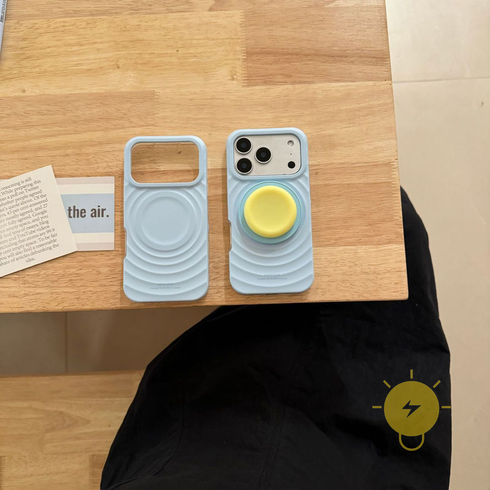 Phone Case For iPhone 17 Pro Max 16 15 14 13 with Griptok TPU Magnetic yellow with Griptok Aesthetic Korean Cute