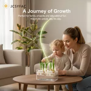 JCSYFAC Bộ trồng hoa Acrylic trong suốt với giỏ lưu vực vuông 8 lỗ cho rễ ổn định chắc chắn Cheing thủy canh trong nhà mới