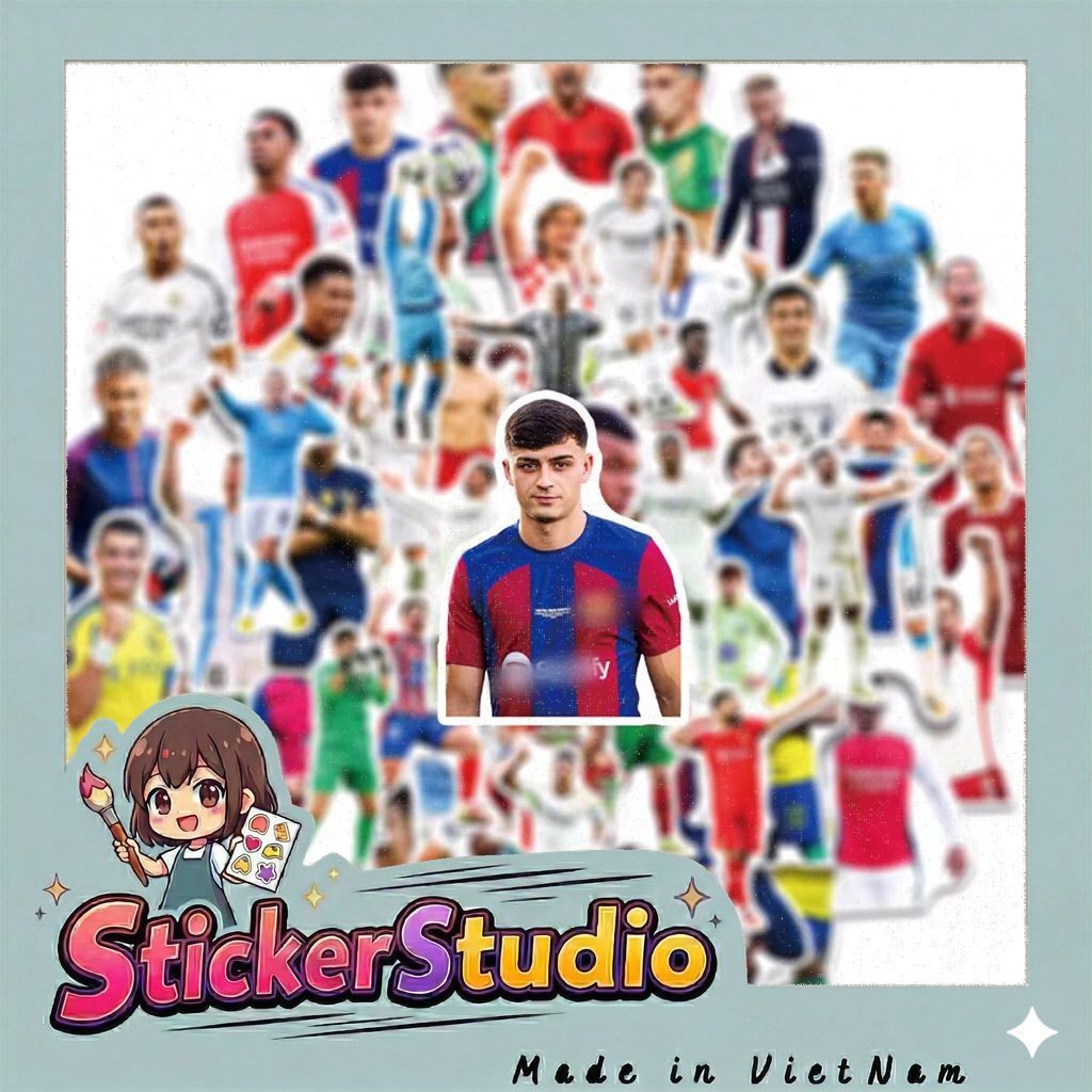100 sticker cầu thủ bóng đá phù hợp trang trí chuẩn bị world cup 2026 chống nước tốt