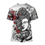 Mới Nhật Bản Samurai Hannya Oni Mặt nạ Rắn 3D In Áo Thun Unisex Tay Ngắn Tee Cho Nam Nữ