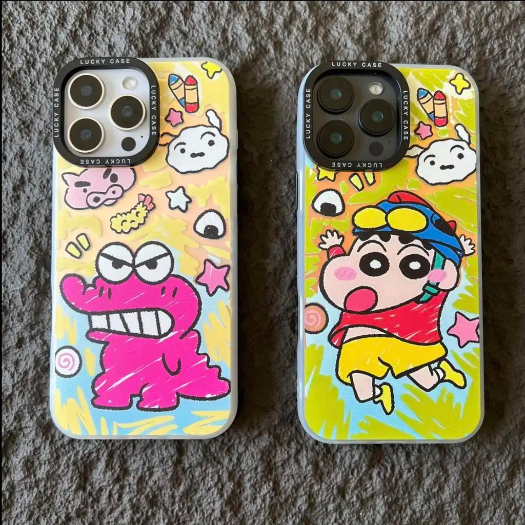 Ốp lưng chống sốc Crayon Shin-chan, thiết kế dễ thương độc đáo phong cách hoạt hình Bảo Vệ Camera Cấp iPhone 17/16/15/14