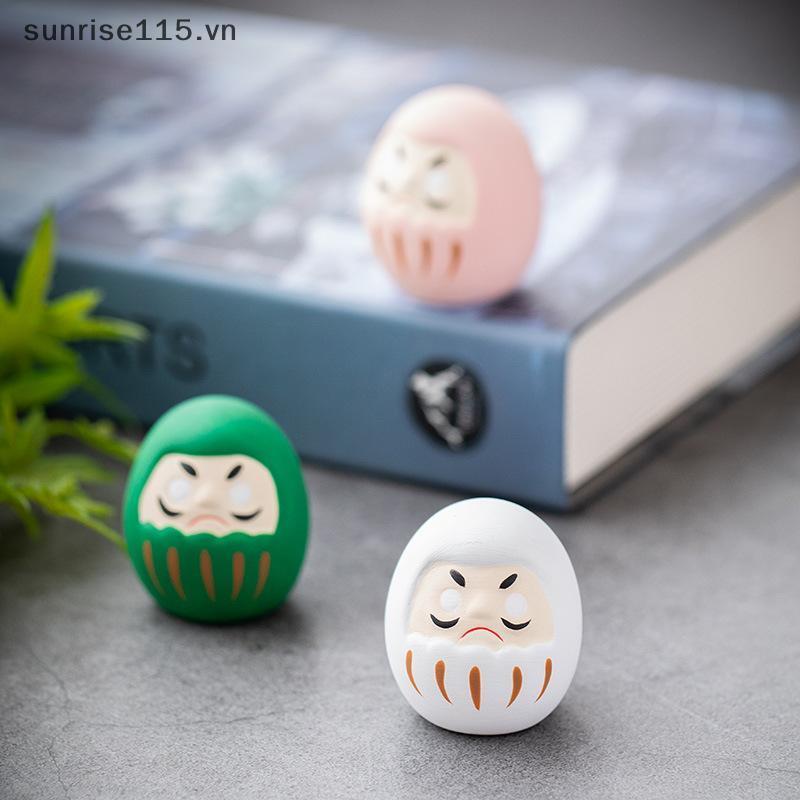 SSVN Gốm sứ Nhật Bản Daruma Tượng Daruma Tumbler Thủ công Luy Fortune Trang trí Phong cảnh Búp bê Daruma Phong thủy Quà tặng trang trí nội thất.