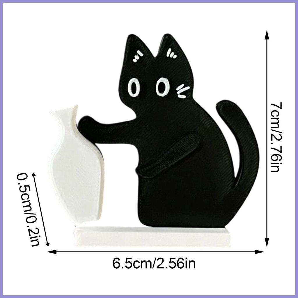 Mèo Đẩy Hoa Bình Nam Châm Tủ Lạnh Dễ Thương Đen Mèo Con Bộ Sưu Tập Whisker Bình Đông Nam Châm Tủ Lạnh Cho Bạn Bè mueadsyvn