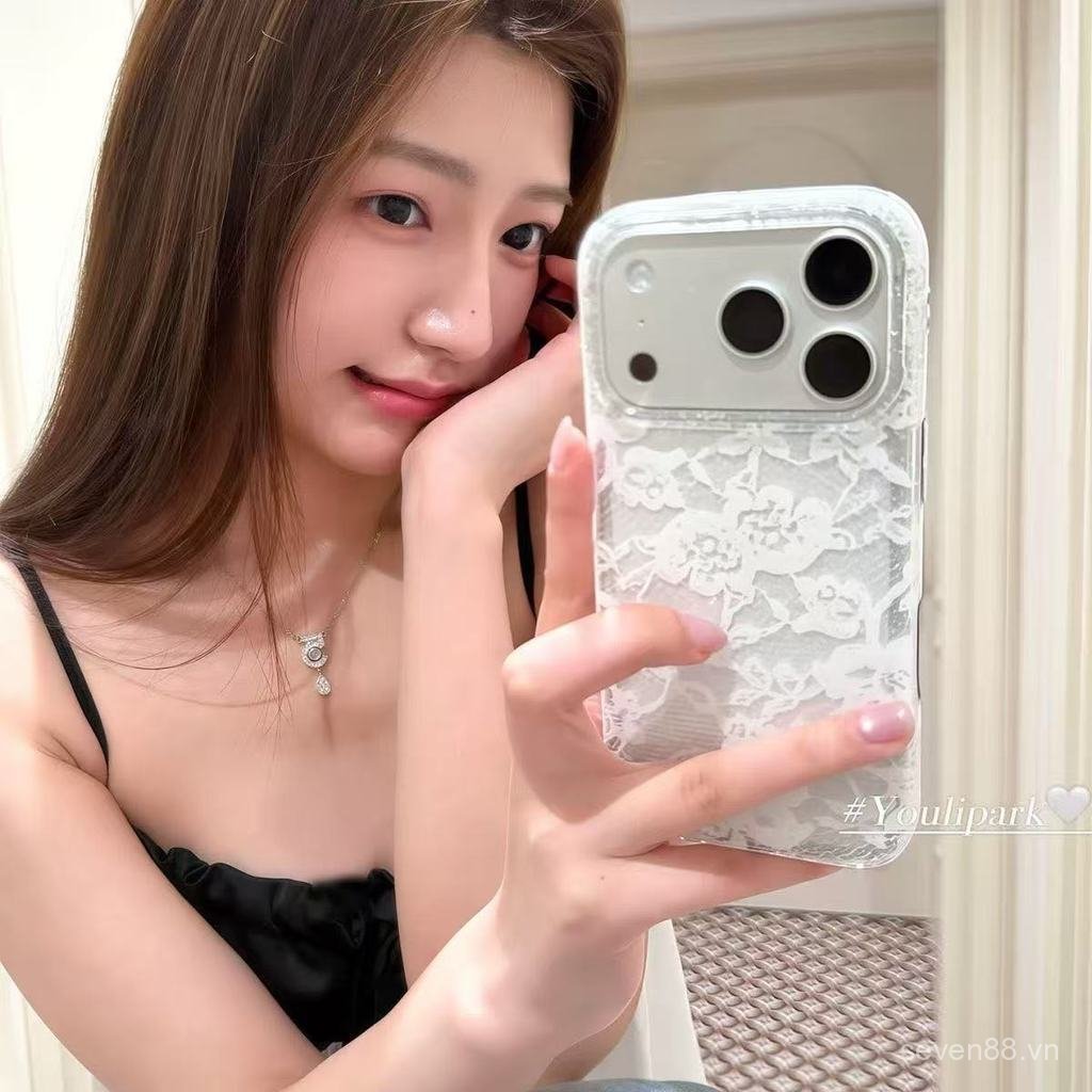Ốp Điện Thoại Thích Hợp Cho iPhone 7 8 X XS XR XSMAX 11 12 13 14 15 16 17 Pro max Plus Air Girly Tính Khí Cao Cấp Ren Hoa Chống Sốc Vỏ Bảo Vệ Chống Sốc Bao Gồm Tất Cả T20F