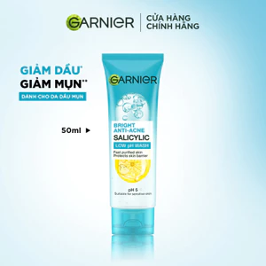 Sữa rửa mặt dạng Gel độ PH 5 cân bằng cho mọi loại da - Garnier Low PH Gel Wash 50ml