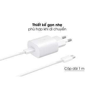55Sạc Nhanh SamSung 25W củ cáp mầu trắng Cho Các Dòng Máy Chân Sạc TypeC
