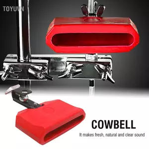 Toyuvn Bộ đồ chơi trẻ em bằng nhựa ABS Cowbell phát hành nhanh Mount Drum Stick (Đỏ)