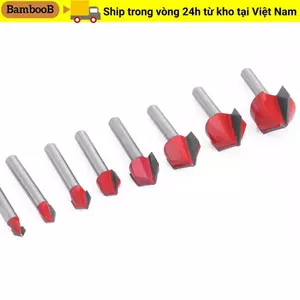 Rãnh BAMBOOB V, Mũi định tuyến vát vát chuôi 1 / 4 Inch, Mũi khoan khắc 90 độ bền bỉ Nhiệm vụ nặng nề