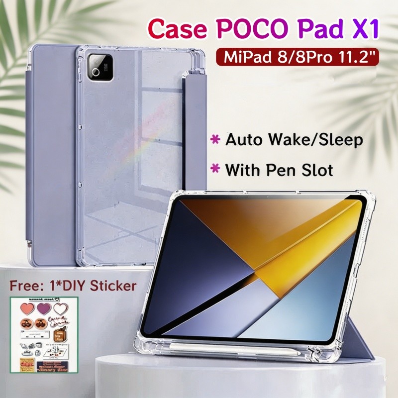 Ốp lưng Xiaomi POCO Pad X1 / MiPad 8 Pro 11.2inch Flip Casing Xiaomi POCO Pad M1 12.1inch Soft Case Auto Wake / Sleep Tablet Cover