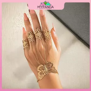 MYPANDA Lãng Mạn Vintage Ren Ngón Tay Dây Xích Vòng Tay Vòng Tay Kim Loại Liên Kết Vòng Tay Gothic Thời Trang Nữ Trang Sức.