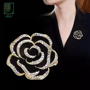 Thời Trang Kim Cương Giả Hoa Camellia Men Trâm Nữ Ve Áo Trang Sức Đảng Áo Chân Quà Tặng