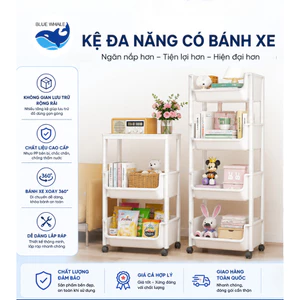 Kệ Nhựa 5 Tầng Di Động – Kệ Đựng Sách, Mỹ Phẩm, Đồ Gia Dụng Gọn Gàng