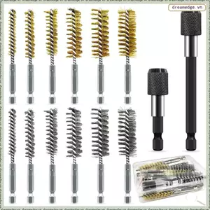 Bộ bàn chải lỗ khoan chuôi lục giác 1 / 4 "(14 miếng) có thanh nối dài cho máy khoan điện, trình điều khiển va đập, máy mài- Tùy chọn đường kính 8 / 10 / 12 / 15 / 17 / 19 Mm