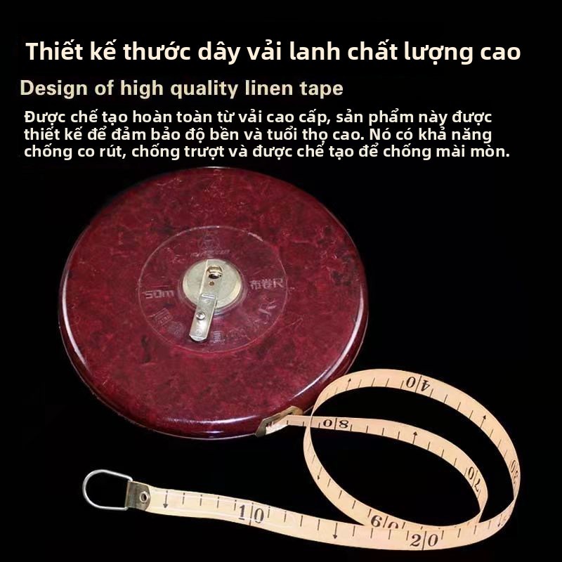 🔥Thước vải lanh Bakelite 30 mét 50 mét thước cuộn vải đo kỹ thuật chống rơi chống nước thước hộp thước dài lớn S4MZ