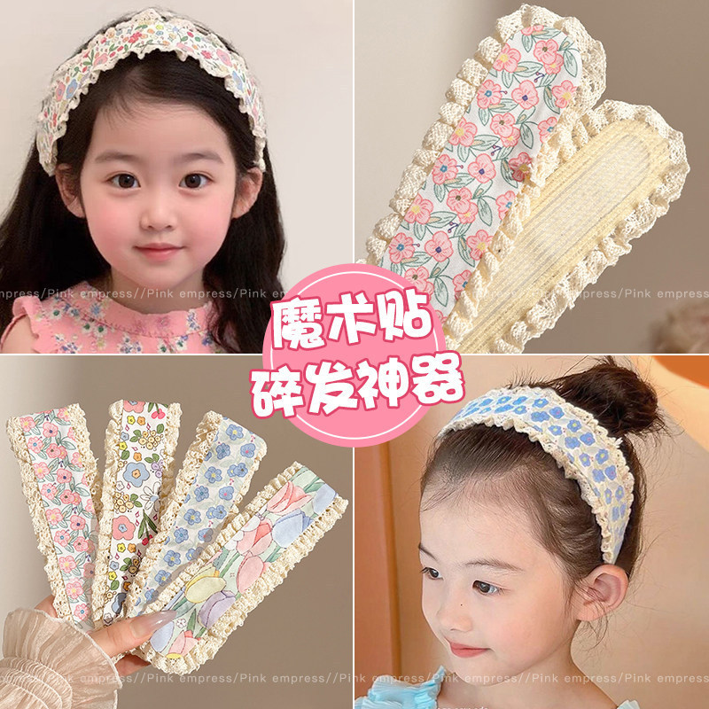 Dệt Kim Thêu Băng Đô Velcro Nổ Tóc Gãy Hoàn Thiện Băng Đô Phụ Kiện Tóc