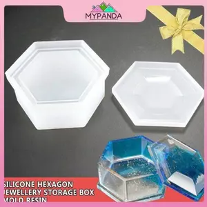 MYPANDA Silicone Lục Giác Trang Sức Hộp Bảo Quản Khuôn Nhựa Đúc Khuôn Thủ Công DIY.