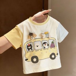Quần Áo Mùa Hè Cotton Nguyên Chất Ba Chiều Hoạt Hình Dễ Thương Áo Thun Tay Ngắn Phong Cách Mới Bé Trai Thời Trang Raglan Tay Áo Phù Hợp Với Hàng Đầu