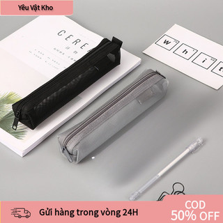 [COD] Hộp Đựng Bút Chì Mini Khóa Kéo - Kích Thước Nhỏ Gọn 22x4cm, Chất Liệu Lưới Bền Đẹp, Tiện Dụng