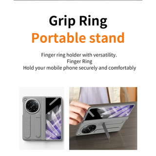 Ốp Lưng Cho Oppo Find N6 N5 N3 N2 Grip Ring Tích Hợp Chân Đế Toàn Bộ Ống Kính Và Bản Lề Bảo Vệ Kính Cường Lực Chống Sốc