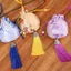 GUSTAVA Xe Treo Túi Nhỏ, Thêu Với Tua Rua Mặt Dây Chuyền Túi Sachet, Dây Rút Thanh Lịch Rỗng Túi Dây Rút Trang Trí Nhà Cửa