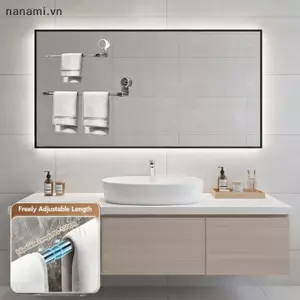 Khăn không cần khoan có thể điều chỉnh Rac Cốc hút mạnh nhất Xoay 360 Bảo quản phòng tắm Tiết kiệm không gian Thanh kính thiên văn Dễ dàng lắp đặt [VN]