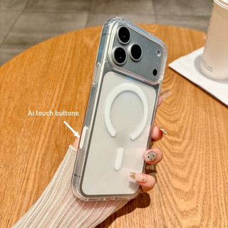Ốp Lưng Trong Suốt Từ Tính Cho IPhone 17 Air 16 15 14 13 12 11 Pro Max Mini X XS XR 7 8 Plus SE2022 Vỏ Acrylic Cứng