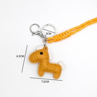 Mặt dây chuyền WOAY Pony, Móc khóa da PU, Móc khóa xe hơi Mini hình động vật thời trang