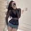 Áo thun lưới CATIYAHA, Thiết kế gợi cảm Chất liệu Sheer Fishnet Top, Vải mềm mùa hè Slim Fit Rỗng nhìn xuyên thấu Tee Thiết kế cổ rùa