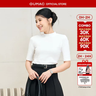 Áo cổ lọ nữ GUMAC tay lửng form slim ôm nhẹ nhàng  ATF11021