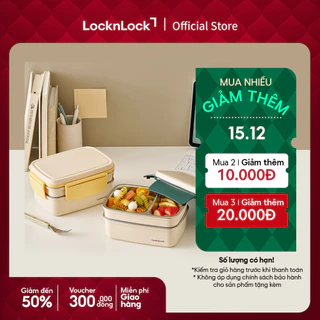 Hộp cơm inox 2 tầng LocknLock STS 2 Tier Lunchbox LCB500 dung tích 1.6L có chia ngăn thép không gỉ - 2 màu