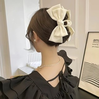 Kẹp Tóc Nơ MIKYCO Kích Thước Lớn, Hai Mặt Màu Trơn, Phong Cách Thanh Lịch Cá Tính