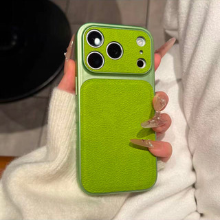 17Pro Ống Kính Bảo Vệ Toàn Diện Họa Tiết Vải Lánh Da PU Ốp Lưng Điện Thoại iPhone 17Promax 13 14 15 16 Pro Max Chống Sốc Nữ Di Động Bao Da
