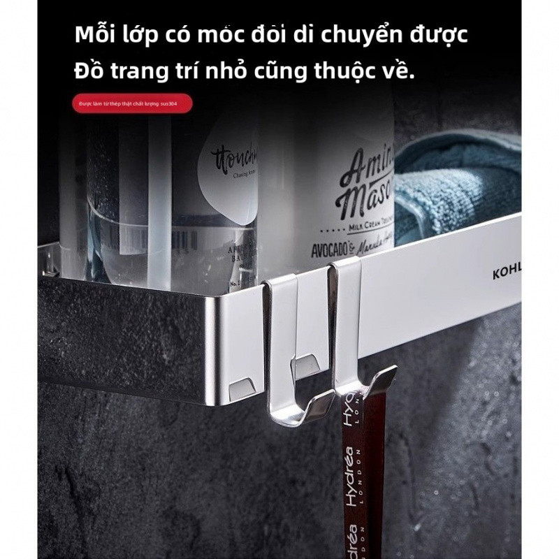 【 KOHLER 】Kệ tắm bằng thép không gỉ 304, kệ đa năng cho nhà bếp, kệ hình chữ nhật cho phòng tắm, kệ hình chữ nhật thực t