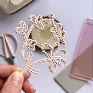 Lá Hoa Kim Loại Thép Carbon Cắt Khuôn Handmade DIY Album Ảnh Thiệp Chúc Mừng Cắt Chết Giấy Thủ Công Sổ Lưu Niệm Dập Nổi Khắc Bản Mẫu