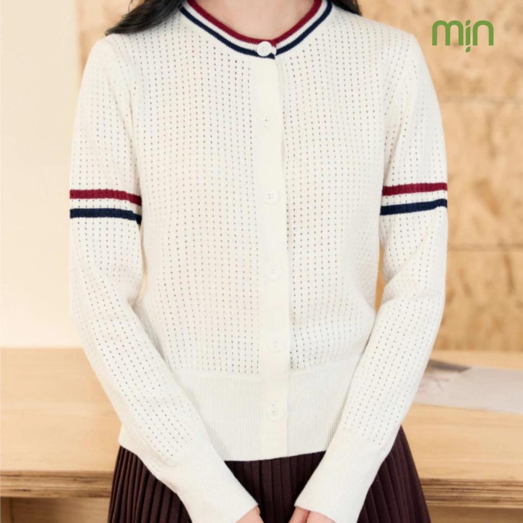 Áo Cardigan Len Nữ Dệt Lỗ Mịn CD05 Phối Sọc Tay Len Mịn Cao Cấp, Dáng Hàn Công Sở, Thanh Lịch
