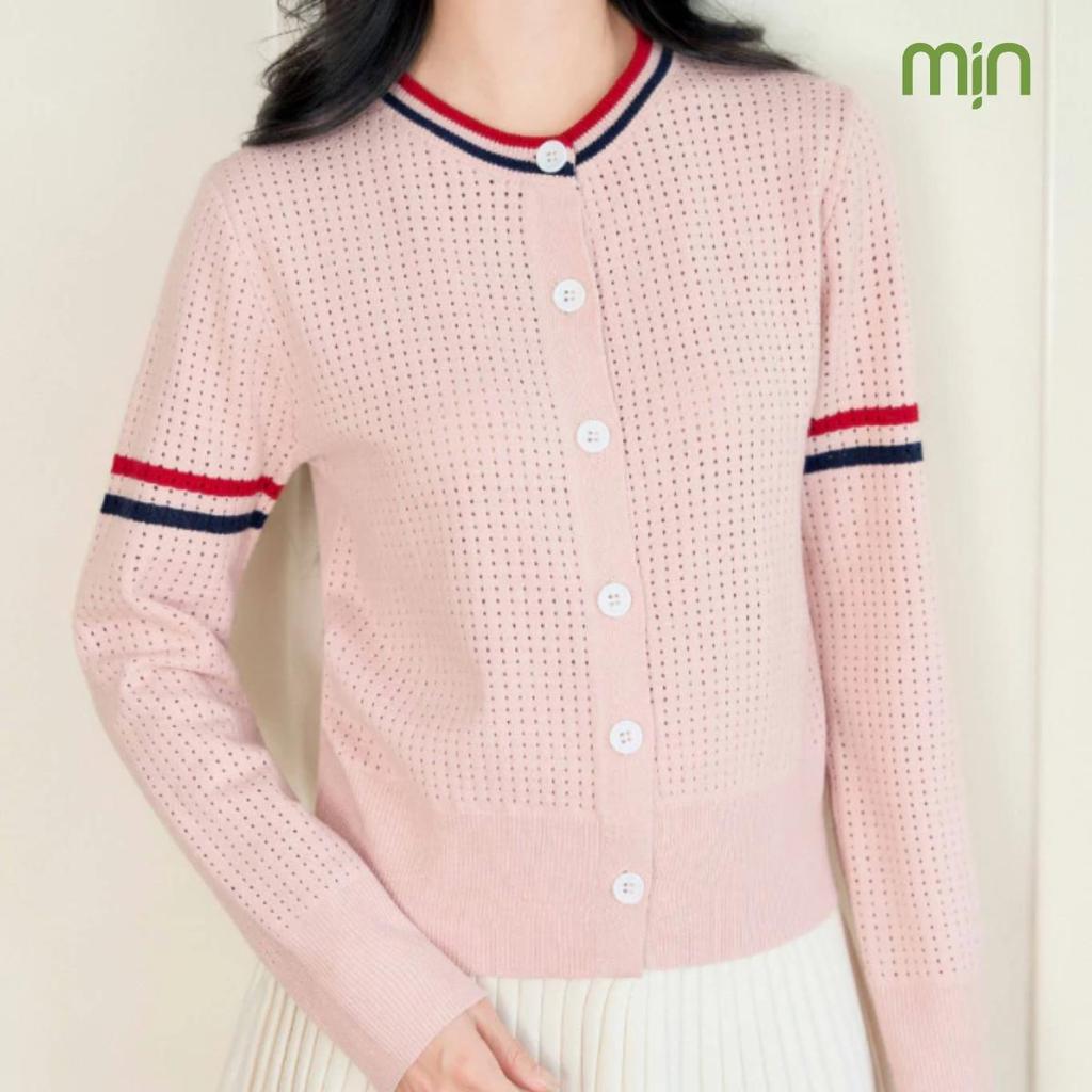 Áo Cardigan Len Nữ Dệt Lỗ Mịn CD05 Phối Sọc Tay Len Mịn Cao Cấp, Dáng Hàn Công Sở, Thanh Lịch