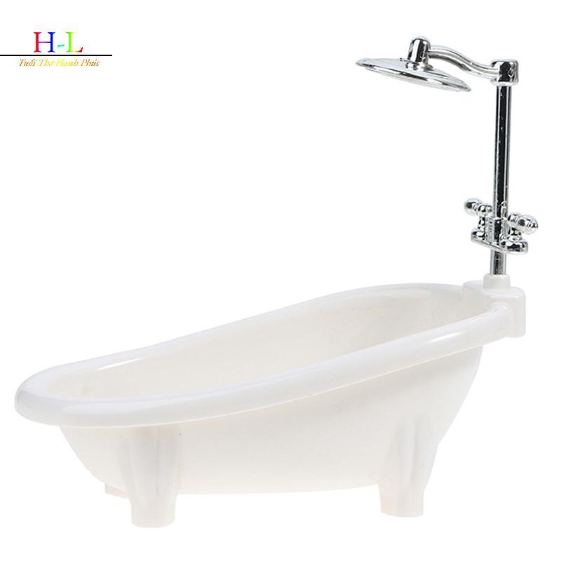 HL Nhà búp bê Thu nhỏ Đồ nội thất bồn tắm Phụ kiện phòng tắm Trẻ em Đồ chơi giả vờ LMWU