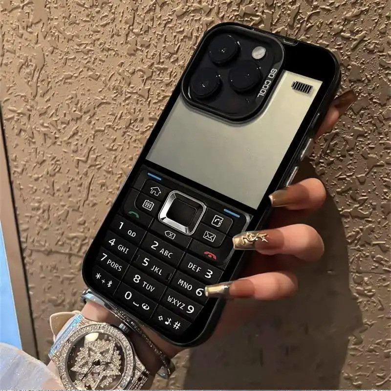 Ốp lưng cứng chống sốc phong cách phím bấm retro - Bảo vệ toàn diện - Tương thích iPhone 17/16/15/14/13/12/11 Pro Max/XS