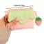 Ví đựng tiền xu JVSUB, Túi đựng mỹ phẩm Mini chấm bi dâu tây, Thiết kế dây kéo Kawaii Hộp đựng thẻ di động Lưu trữ phụ kiện nhỏ