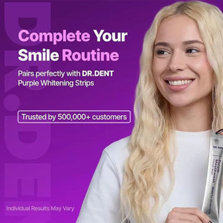 DR.DENT Purple Mouthwash 20 Uses - Gentle Whitening & Fresher Breath, Alcohol-Free