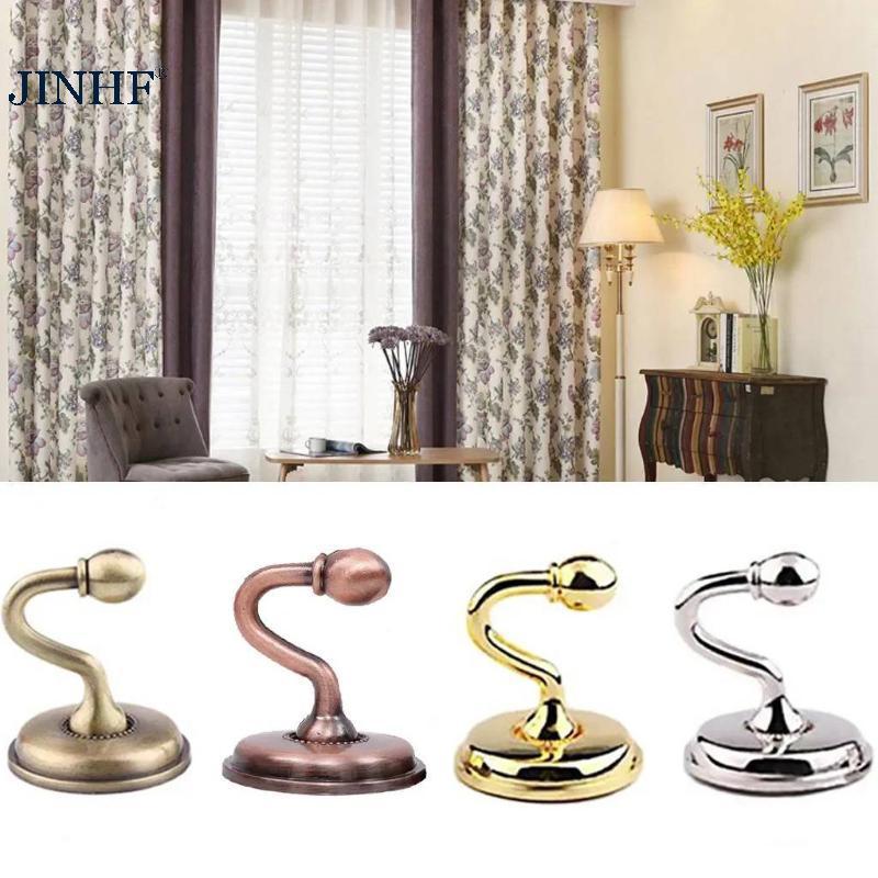 JINHF Kim Loại Treo Tường Rèm Móc Cố Định Áo Lót Cho Thanh Cửa Sổ Bền Nhà Phụ Kiện Phòng Khách Phòng Ngủ HOT