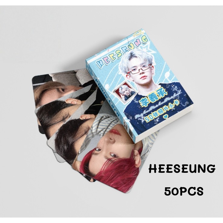 EN HEESEUNG Bưu thiếp ba chiều 2024 GGU GGU GÓI SUNGHOO JAKE JAY JUNGWON NI-KI SUNOO Solo Laser Hologram Lomo Cards Photocards