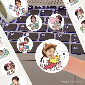 500 Chiếc Mới Zhao Lusi Dễ Thương Meme Cuộn Dán Ngộ nghĩnh Đầu Lớn Thực Phẩm Dán Thẩm Mỹ DIY Sổ Lưu Niệm Để Bàn Trang Trí