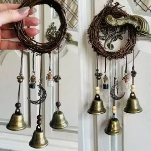 Chuông Phù Thủy Bảo Vệ Tay Nắm Cửa Mặt Dây Chuyền Mây Chuông Gió Phù Thủy Phước Lành Pha Lê Chuông Gió Trang Trí Phòng Gia Đình 30306