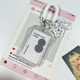 Gió Trong Suốt Đựng Thẻ Eo Nhỏ Xe Buýt Trong Suốt Đựng Thẻ Sinh Viên Tàu Điện Ngầm Cơ Sở Polaroid Mặt Dây Chuyền QZYB